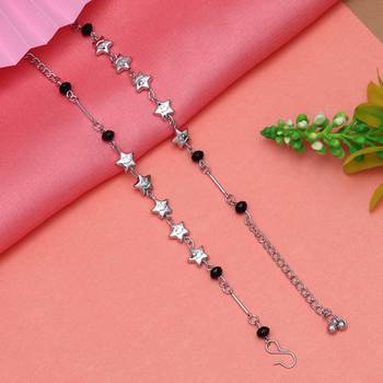 Black & silver color 6 pair of anklets 3
