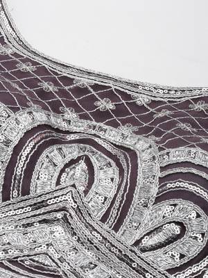Flaher Women Embroidered Net Padded Saree Blouse 4