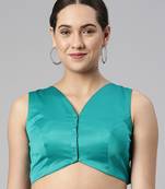 Flaher Women Solid Satin Padded Saree Blouse