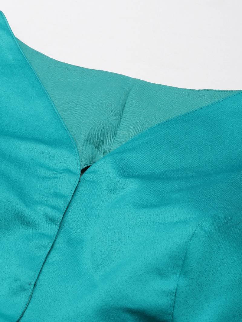 Flaher Women Solid Satin Padded Saree Blouse