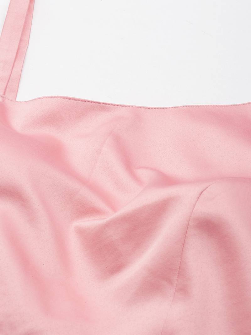 Flaher Women Solid Satin Padded Saree Blouse