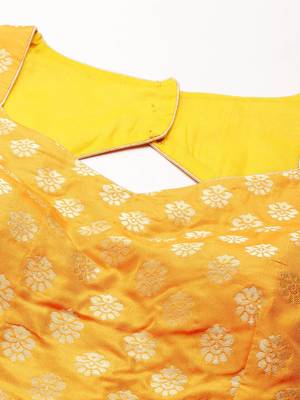 Flaher Woven Design Faux Banarasi Silk Jacquard Ready To Wear Padded Saree Blouse 4