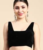 Flaher Solid Velvet Readymade Padded Saree Blouse