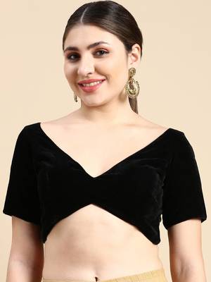 Flaher Velvet Readymade Padded Blouse 1