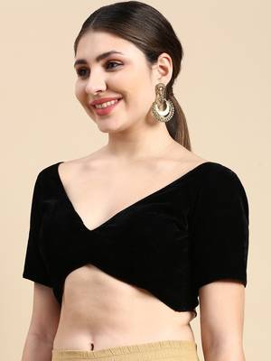 Flaher Velvet Readymade Padded Blouse 3
