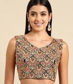 Multicolor Velvet Threadwork Readymade Blouse