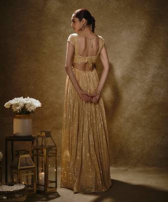 Rose gold anarkali set 2