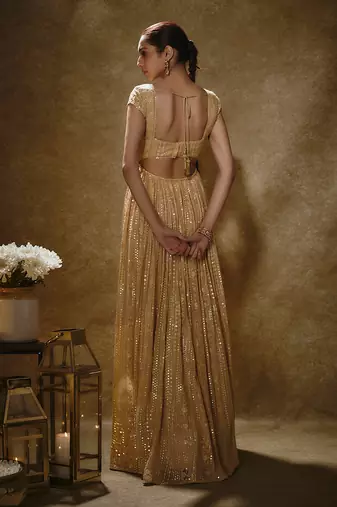Rose gold anarkali set