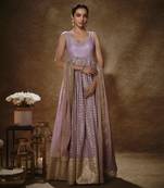 Lilac & gold anarkali set