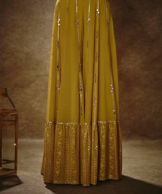 Citrine yellow & blush pink sharara set 3
