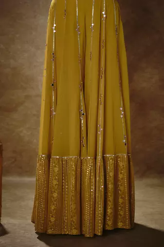 Citrine yellow & blush pink sharara set