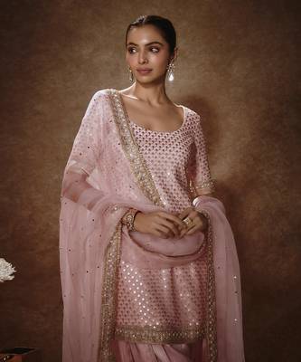 Blush pink & gold kurta set 4