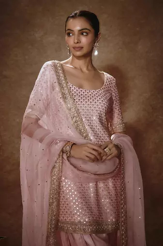 Blush pink & gold kurta set