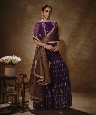 Royal purple gharara set 1