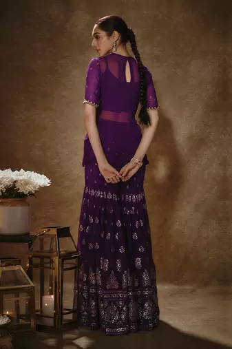 Royal purple gharara set