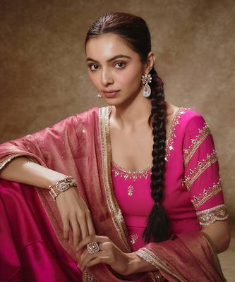 Barbie pink & gold kurta set 5