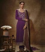 Royal purple banarasi kurta set