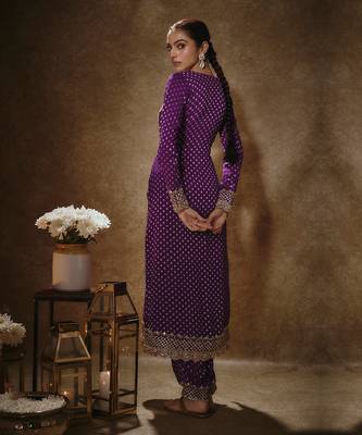 Royal purple banarasi kurta set 2