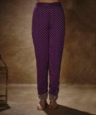 Royal purple banarasi kurta set 3