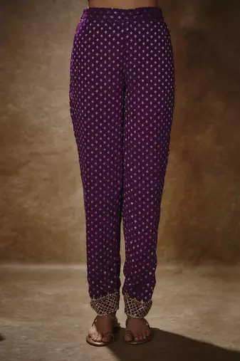 Royal purple banarasi kurta set