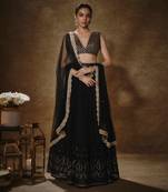 Black & Gold Lehenga Set