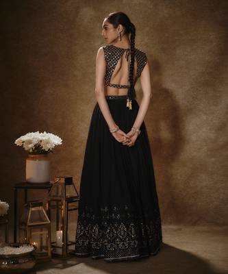 Black & Gold Lehenga Set 2