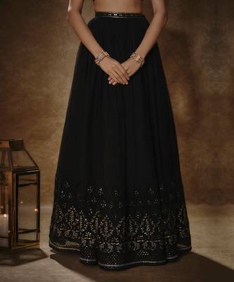Black & Gold Lehenga Set 3
