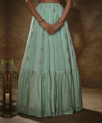 Mint & Gold Lehenga Set 3