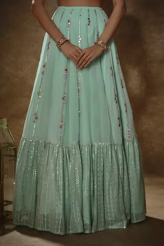Mint & Gold Lehenga Set