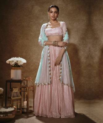Barbie Pink & Mint Lehenga Set 1