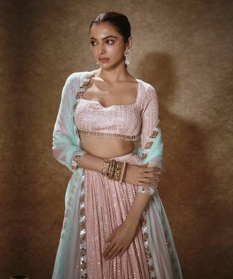 Barbie Pink & Mint Lehenga Set 4