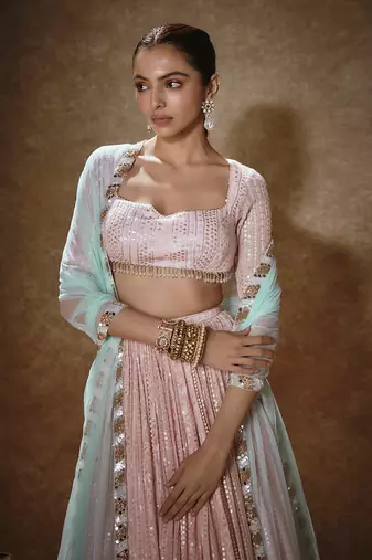 Barbie Pink & Mint Lehenga Set