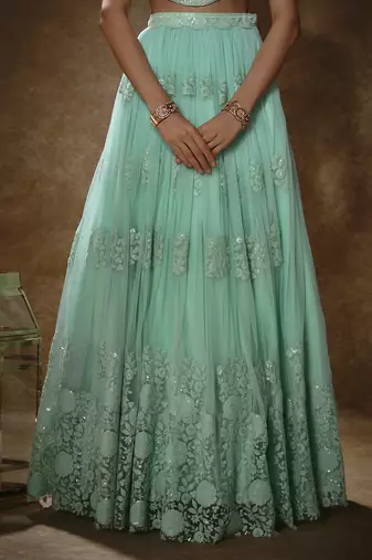 Mint & Blush Pink Lehenga Set