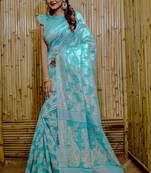  Rama Cotton Silk Blend Sarees With Blouse