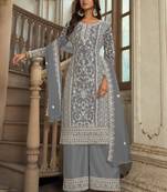 Traditional Net Straight Suit Grey