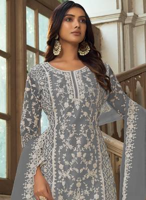 Traditional Net Straight Suit Grey 2