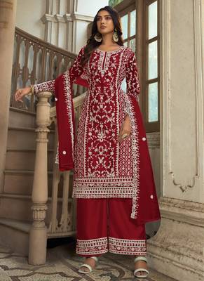 Traditional Net Straight Suit Red 1