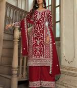 Traditional Net Straight Suit Red