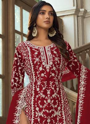 Traditional Net Straight Suit Red 2