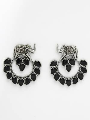 Sasha oxidized german silve drop earrings embellished with pearl 3