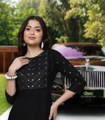 rayon kurti long-kurtis mirror work