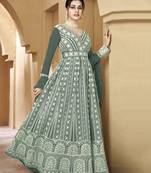 Sea Green Georgette Embroidered Anarkali Salwar Kameez