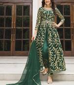 Green Butterfly Net Embroidered Anarkali Salwar Kameez