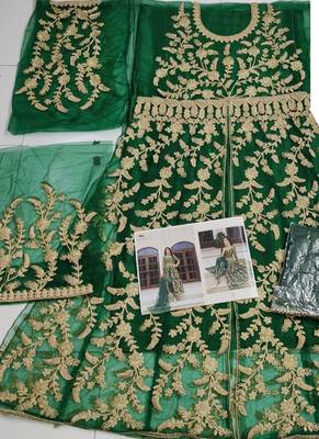 Green Butterfly Net Embroidered Anarkali Salwar Kameez 3