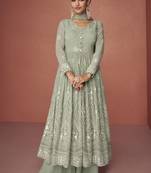 Sea Green Georgette Embroidered Pakistani Salwar Kameez