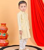 Bedge embroidery  kurta  off white chudidar