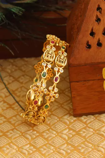 Matte Finish Temple Bangles
