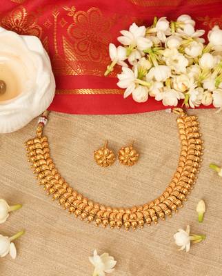 Traditional Gold Plated Necklace Set for Wedding 1