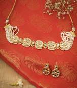 Kundan-Studded Choker Set with Pearl Chain - Perfect for Traditional Wedding Elegance