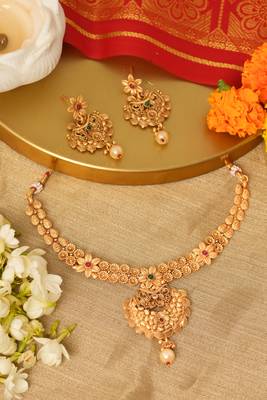 gold temple necklace set 1